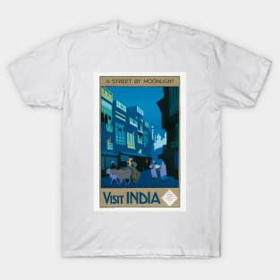 Visit India Vintage Travel Poster Restored T-Shirt